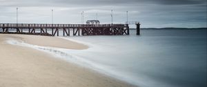 Preview wallpaper pier, beach, sea, nature