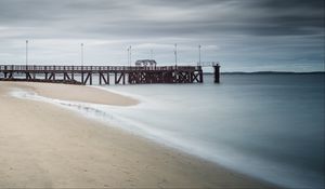 Preview wallpaper pier, beach, sea, nature