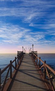 Preview wallpaper pier, boards, sea, sky, view