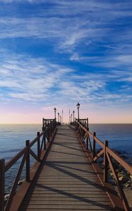 Preview wallpaper pier, boards, sea, sky, view