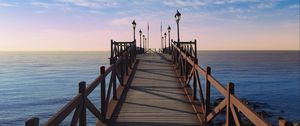 Preview wallpaper pier, boards, sea, sky, view