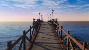Preview wallpaper pier, boards, sea, sky, view