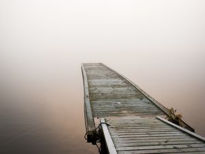 Preview wallpaper pier, boards, wooden, lake