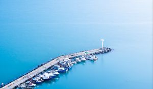 Preview wallpaper pier, boats, lighthouse, sea