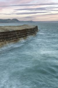 Preview wallpaper pier, bricks, sea, horizon