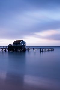 Preview wallpaper pier, bridge, sea, sky, horizon
