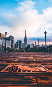 Preview wallpaper pier, buildings, bridge, san francisco, usa