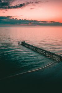 Preview wallpaper pier, dock, sea, dusk, shore