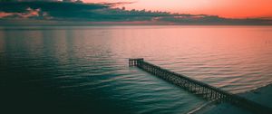 Preview wallpaper pier, dock, sea, dusk, shore