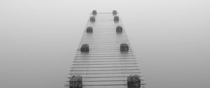 Preview wallpaper pier, fog, bw, gray