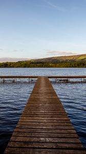 Preview wallpaper pier, lake, nature, landscape
