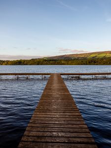 Preview wallpaper pier, lake, nature, landscape