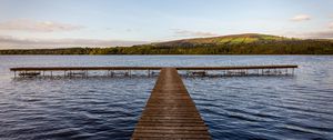 Preview wallpaper pier, lake, nature, landscape