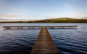 Preview wallpaper pier, lake, nature, landscape