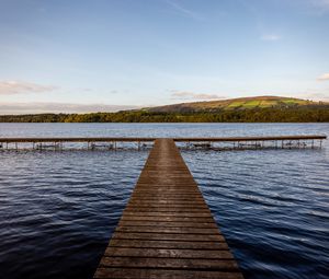 Preview wallpaper pier, lake, nature, landscape