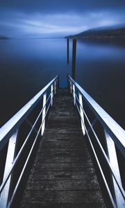 Preview wallpaper pier, lake, piilings, view