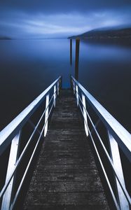 Preview wallpaper pier, lake, piilings, view