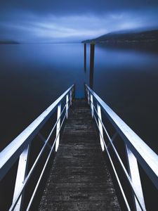 Preview wallpaper pier, lake, piilings, view