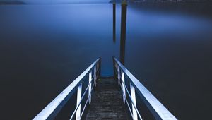 Preview wallpaper pier, lake, piilings, view