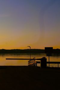 Preview wallpaper pier, lake, trees, evening, dark