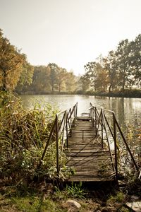 Preview wallpaper pier, lake, trees, landscape, nature