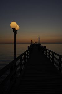 Preview wallpaper pier, lights, sea, dark