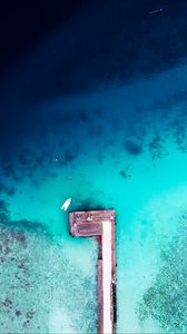 Preview wallpaper pier, ocean, aerial view, water