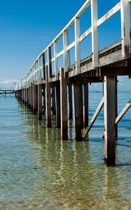 Preview wallpaper pier, piles, sea, wood