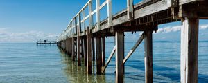 Preview wallpaper pier, piles, sea, wood