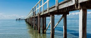 Preview wallpaper pier, piles, sea, wood