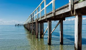 Preview wallpaper pier, piles, sea, wood