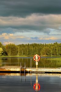 Preview wallpaper pier, pond, landscape, forest