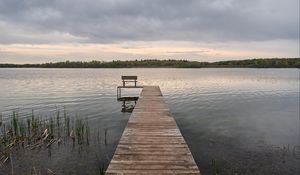 Preview wallpaper pier, river, trees, nature, view