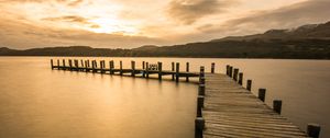 Preview wallpaper pier, river, trees, nature