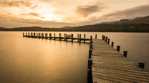 Preview wallpaper pier, river, trees, nature