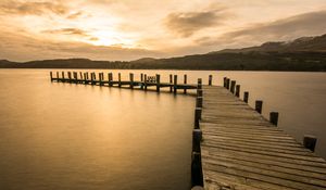 Preview wallpaper pier, river, trees, nature