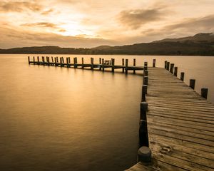 Preview wallpaper pier, river, trees, nature