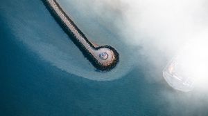 Preview wallpaper pier, sea, aerial view, coast