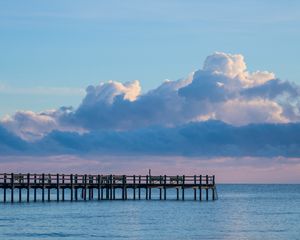 Preview wallpaper pier, sea, horizon