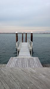 Preview wallpaper pier, sea, horizon, railing