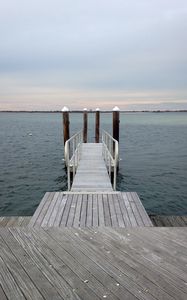 Preview wallpaper pier, sea, horizon, railing