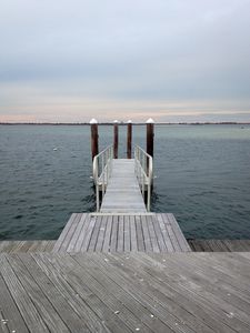 Preview wallpaper pier, sea, horizon, railing