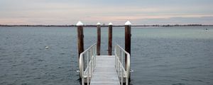 Preview wallpaper pier, sea, horizon, railing