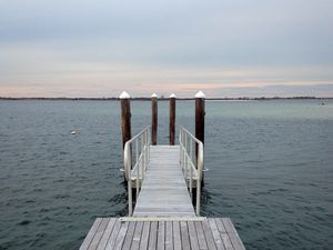 Preview wallpaper pier, sea, horizon, railing