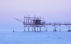 Preview wallpaper pier, sea, sky, san vito chietino, italy