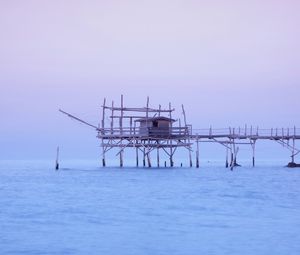 Preview wallpaper pier, sea, sky, san vito chietino, italy