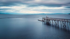 Preview wallpaper pier, sea, sky, horizon