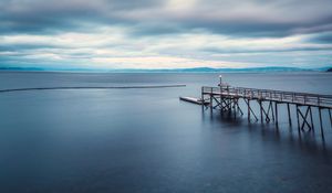 Preview wallpaper pier, sea, sky, horizon