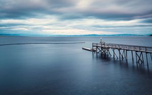 Preview wallpaper pier, sea, sky, horizon