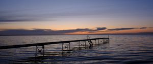 Preview wallpaper pier, sea, sunset, horizon, water